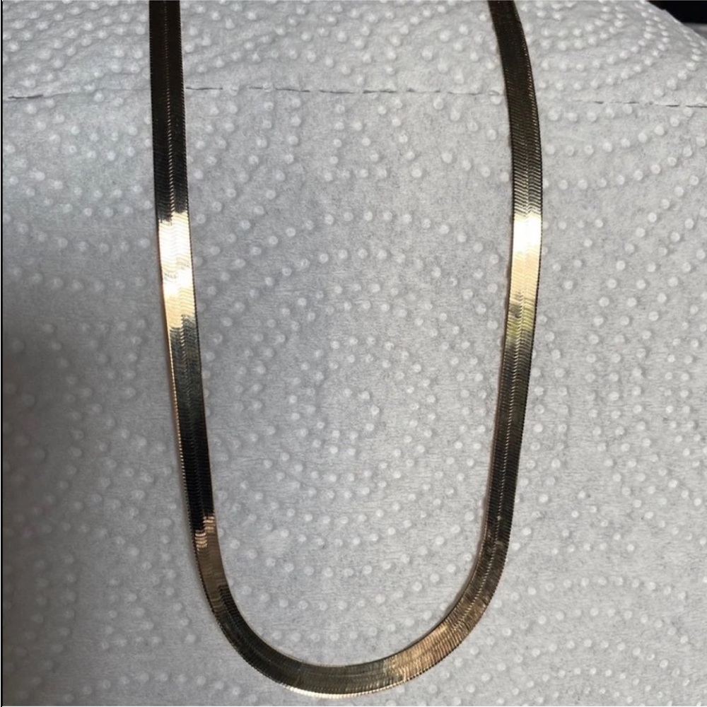 New thick 14K gold filled herringbone chain necklace on 925 sterling silver - Picture 4 of 6